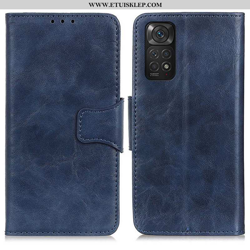 Etui Folio do Xiaomi Redmi Note 11 / 11S Skórzany Futerał Klapa Magnetyczna Tekstury